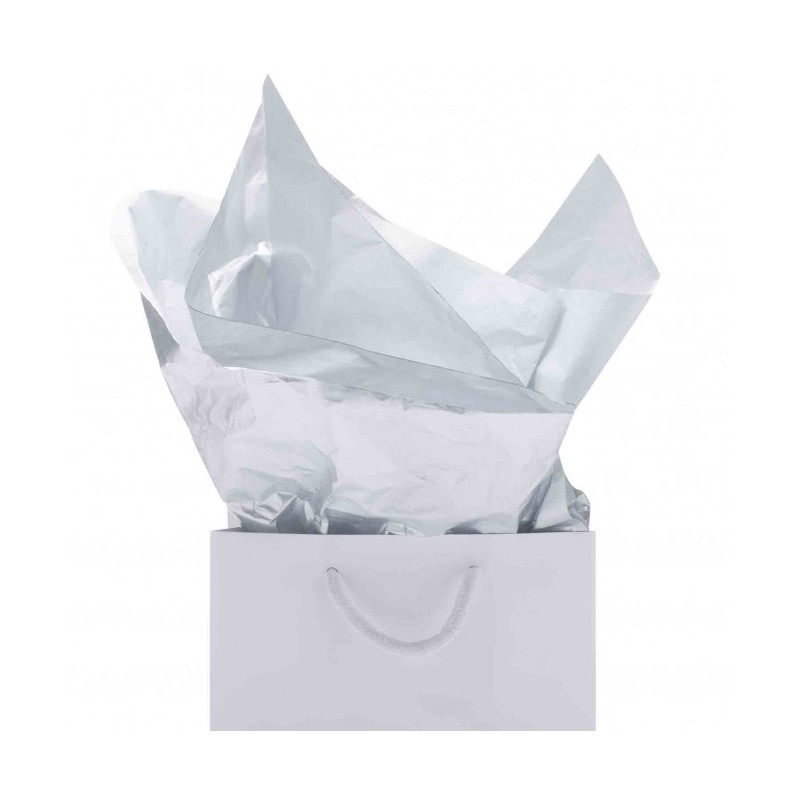 CARTA ARGENTO ADESIVA METALLIZZATA LUCIDA 25 FOGLI A2 X STAMPA LASER