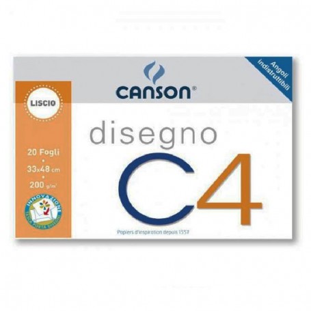 BLOCCO CANSON C4 20 FF. 33X48 LISCIO 