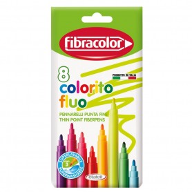 PENNARELLI FIBRA COLORITO FLUO CONF.8 PZ 