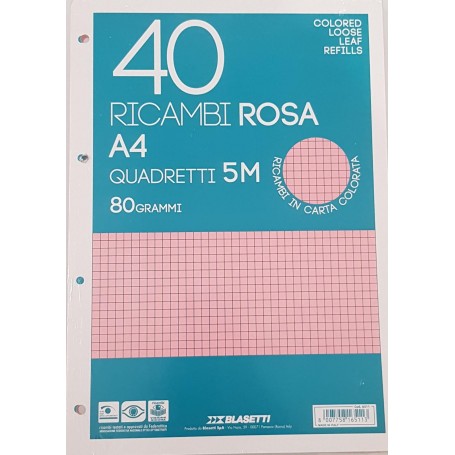 RICAMBI A4 RIGO 5 MM ROSA BLASETTI