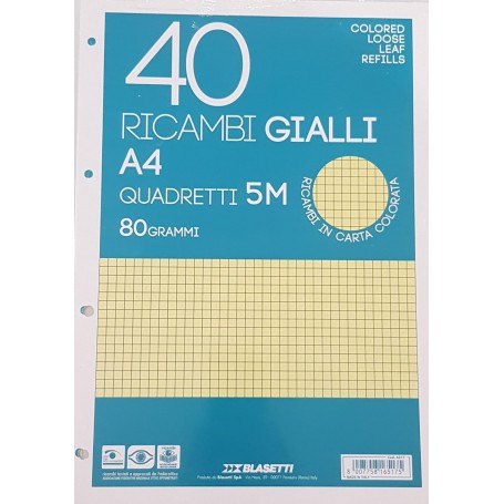 RICAMBI A4 RIGO 5 MM GIALLI BLASETTI