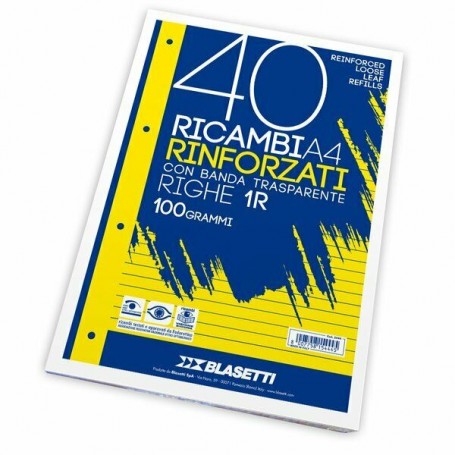 RICAMBI A4 1 RIGO BIANCHI RINFORZATI BLASETTI