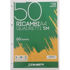 RICAMBI A4 RIGO 5 MM BIANCHI 60 GR BLASETTI