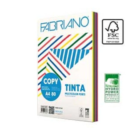 RISMA A4 FABRIANO 80 GR. MIX FORTE COPY TINTA 250FF.