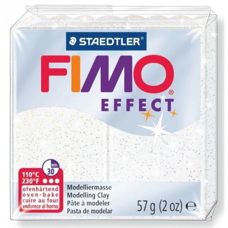 FIMO EFFECT COLORE BIANCO GLITTER 052 